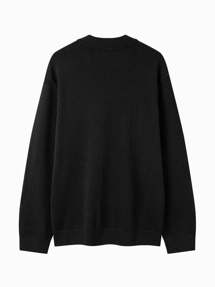 Men's white turtleneck sweater