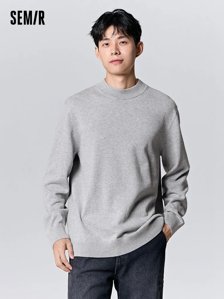 Men's white turtleneck sweater