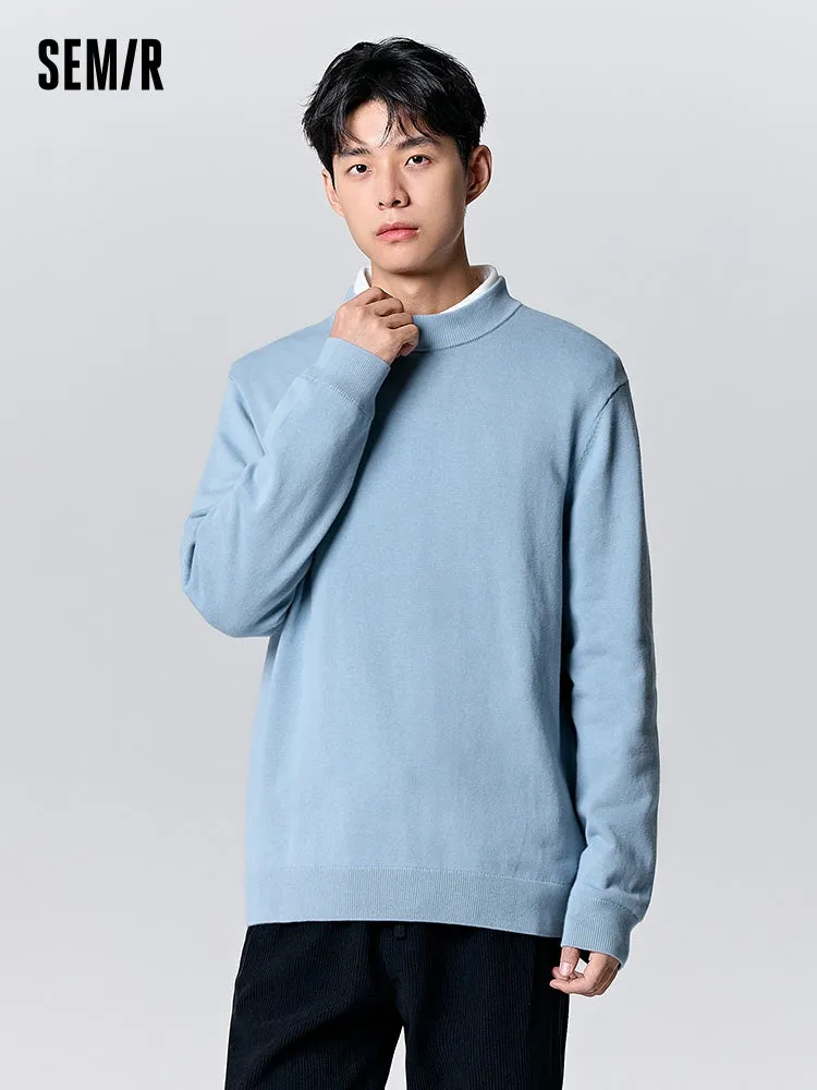 Men's white turtleneck sweater