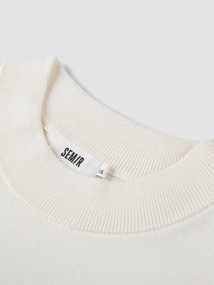 Men's white turtleneck sweater