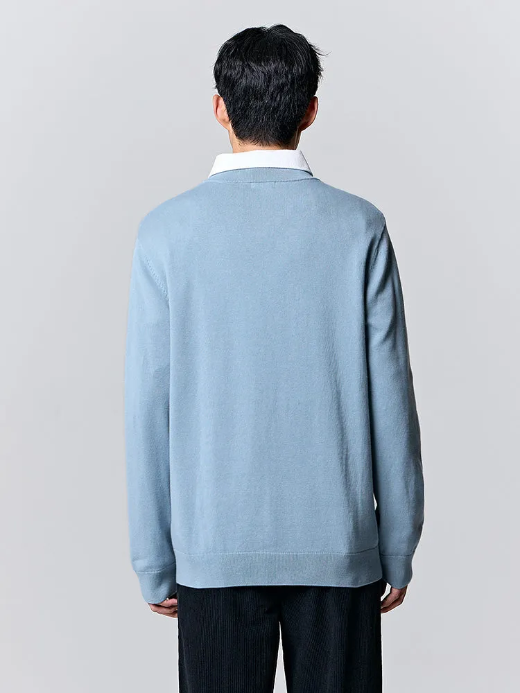 Men's white turtleneck sweater