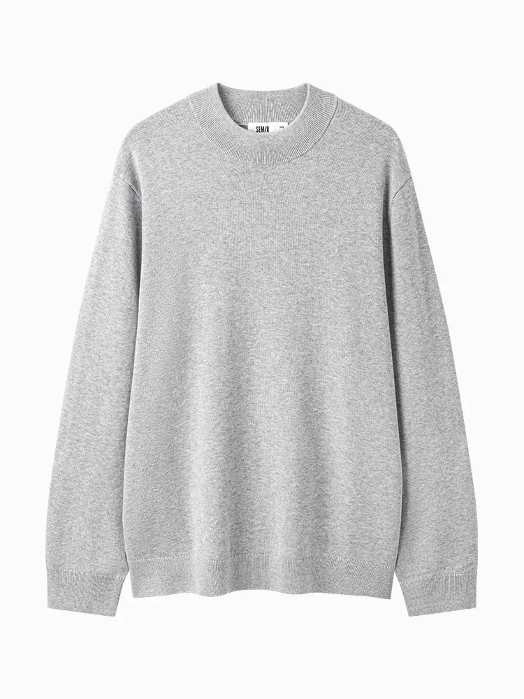 Men's white turtleneck sweater