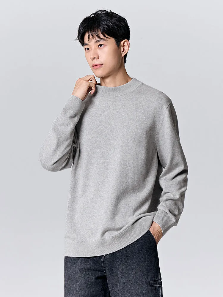 Men's white turtleneck sweater