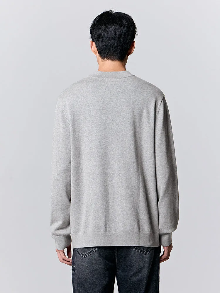 Men's white turtleneck sweater
