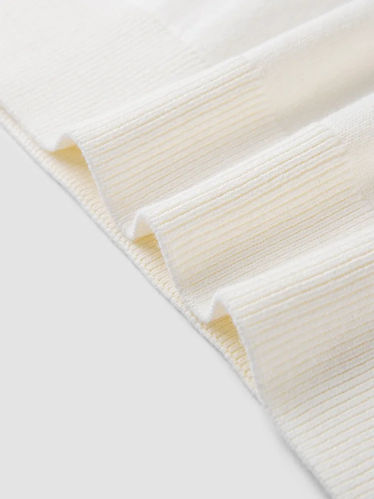 Men's white turtleneck sweater