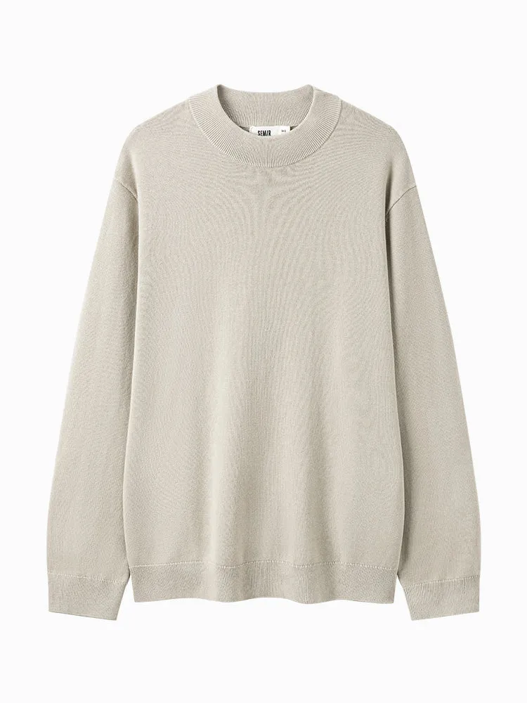 Men's white turtleneck sweater
