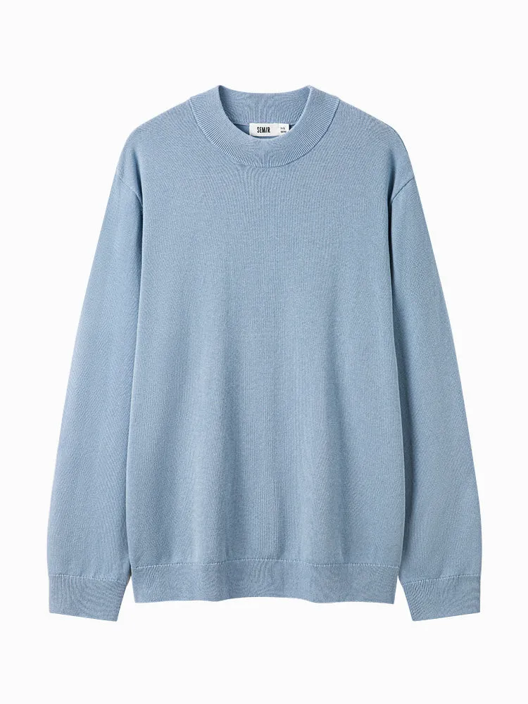 Men's white turtleneck sweater
