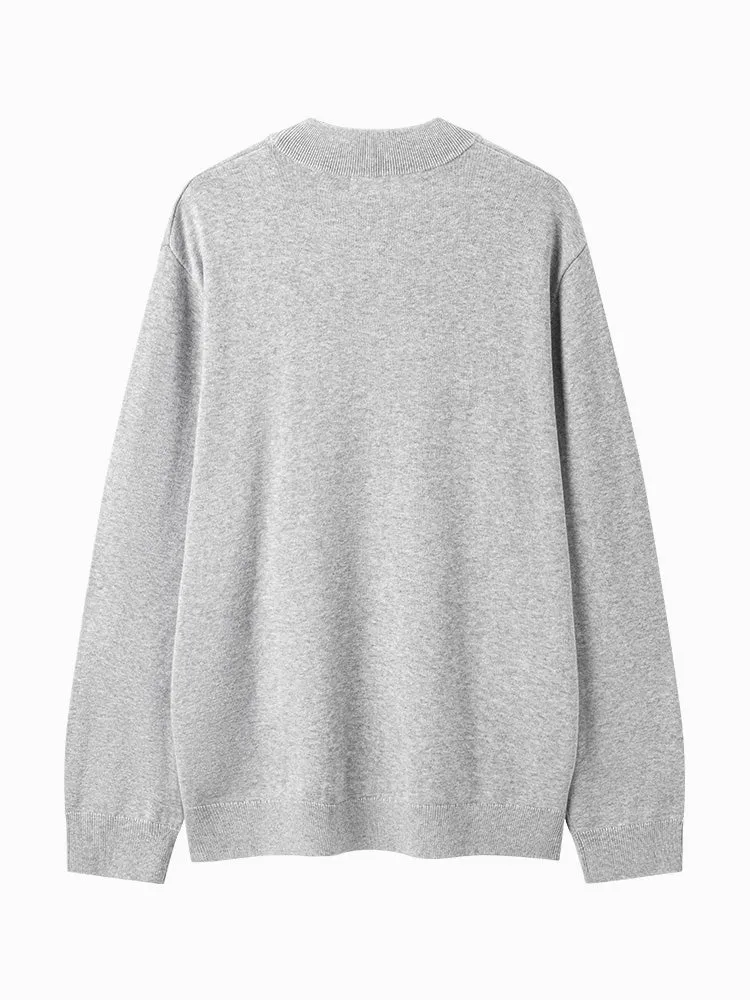 Men's white turtleneck sweater