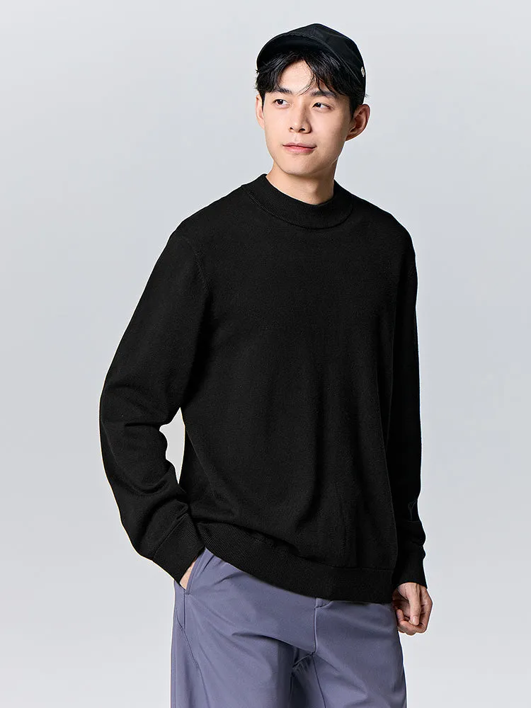 Men's white turtleneck sweater