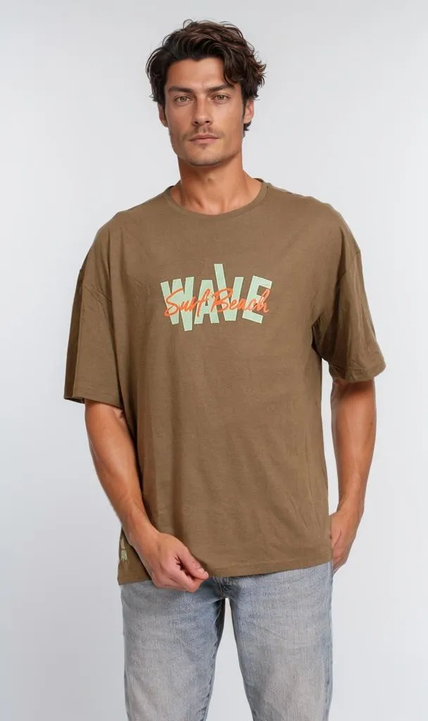 O203119 - Graphic Surf T-Shirt  Olive Green