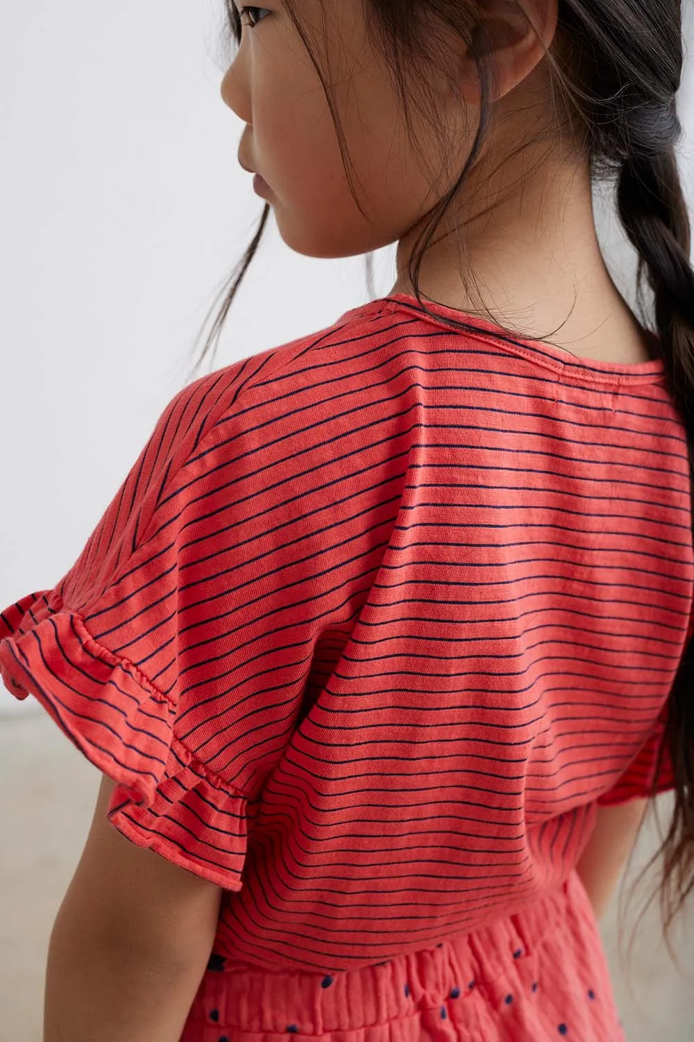 Organic slub stripe knot T-shirt