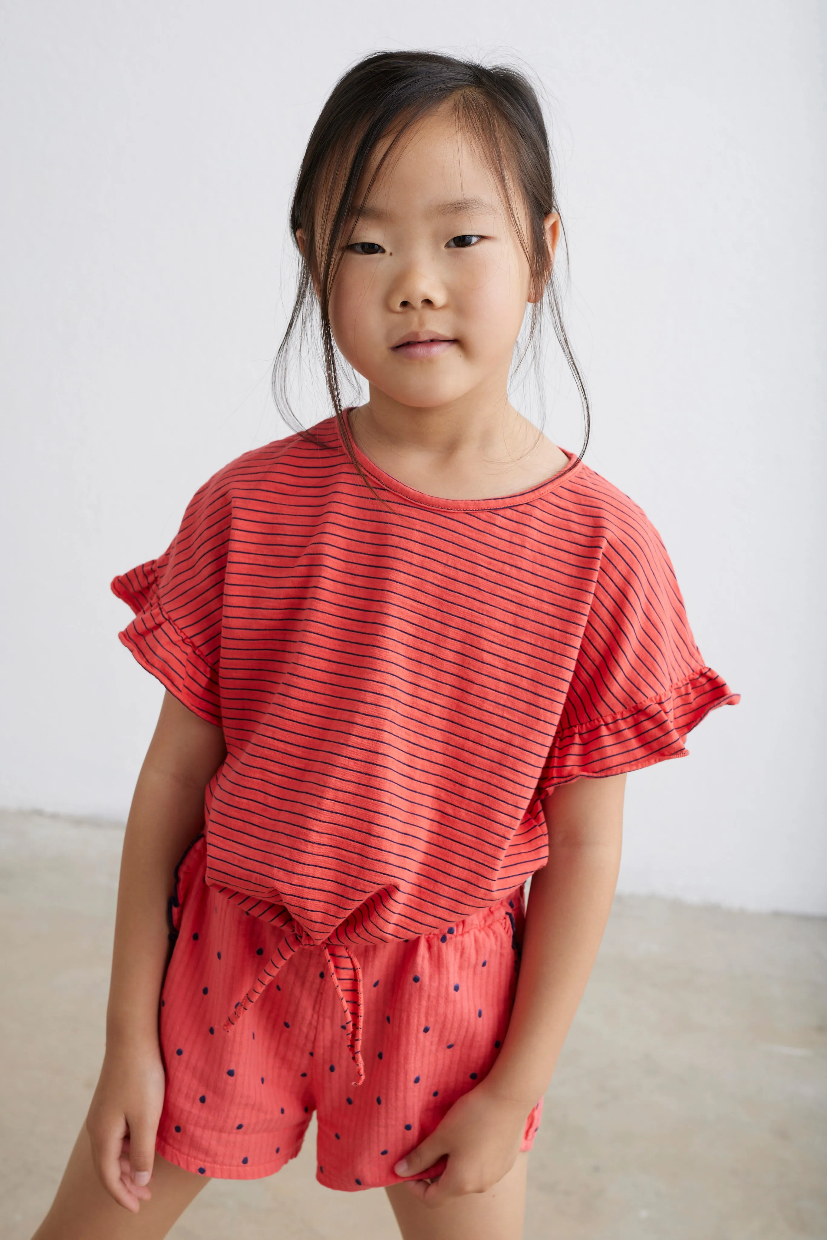 Organic slub stripe knot T-shirt