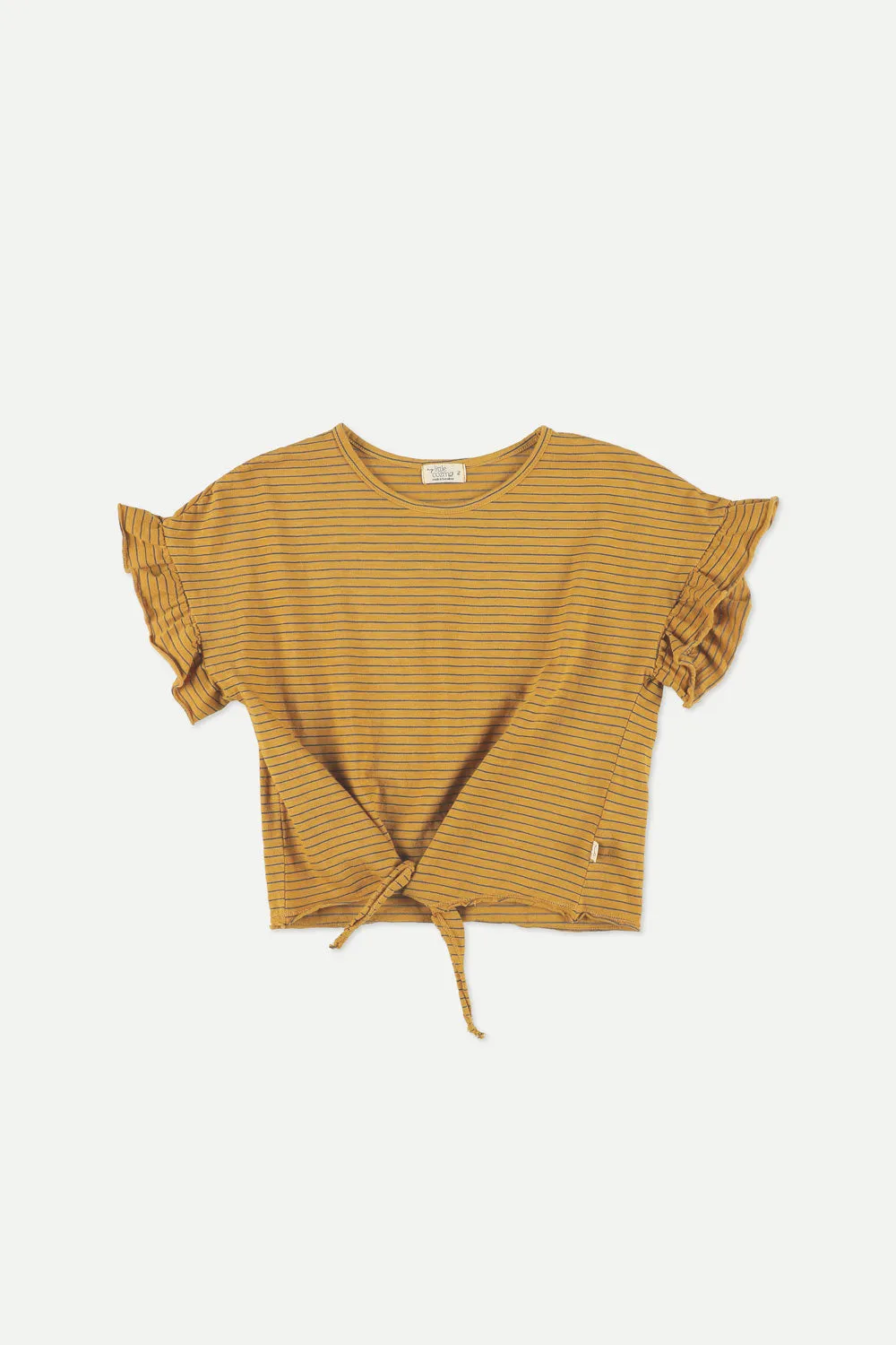 Organic slub stripe knot T-shirt