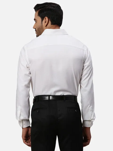 Park Avenue Men Brown Structured Regular Fit Cotton Formal Shirts