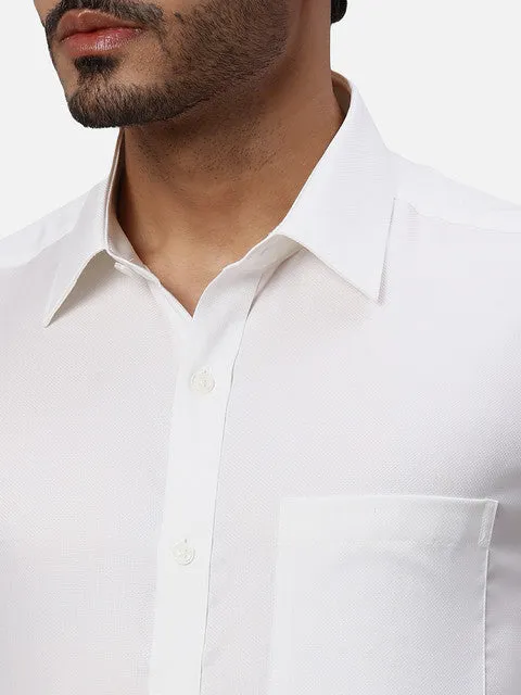 Park Avenue Men Brown Structured Regular Fit Cotton Formal Shirts