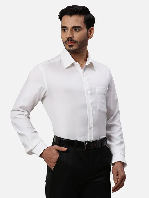 Park Avenue Men Brown Structured Regular Fit Cotton Formal Shirts