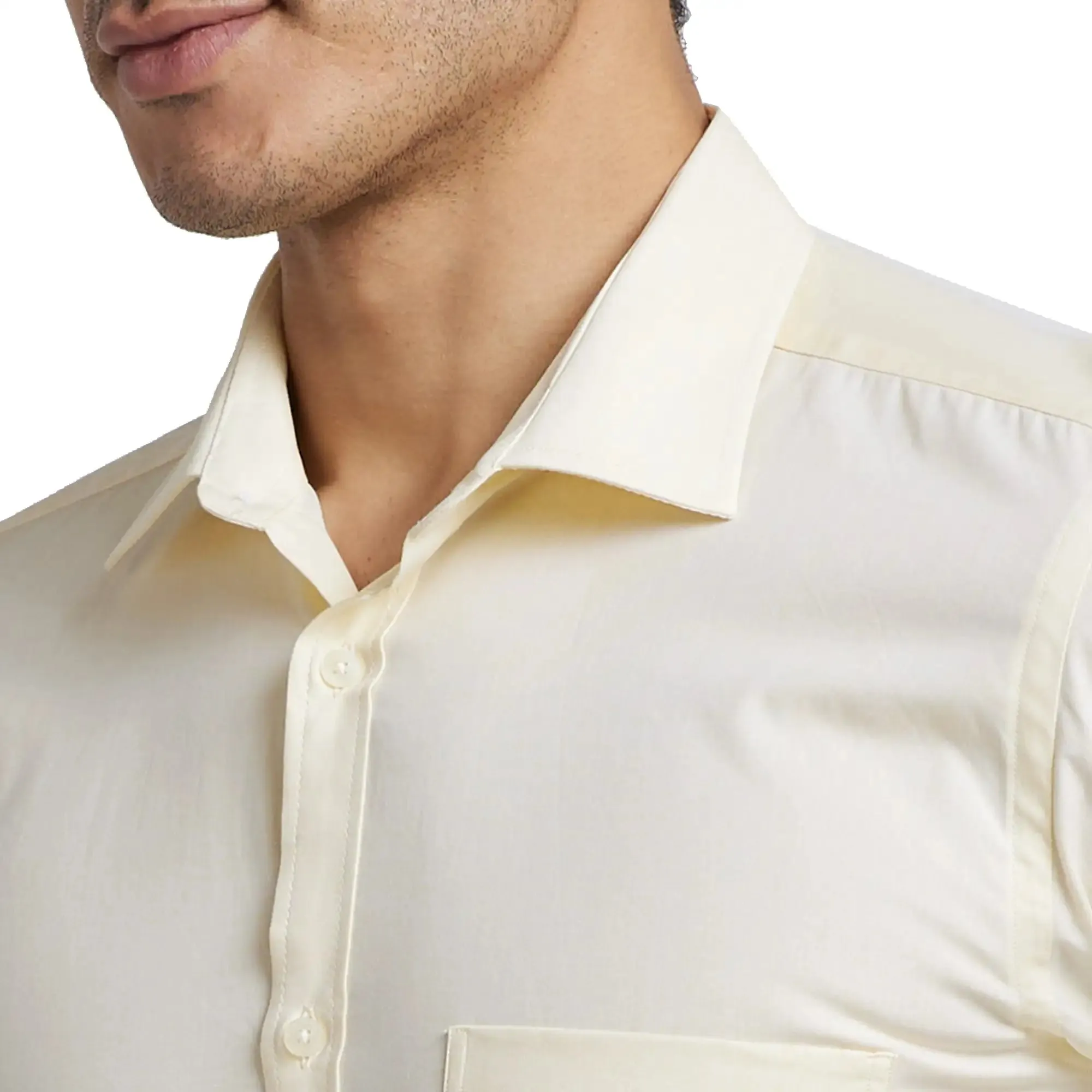Park Avenue Men Yellow Slim Fit Fil-A-Fil Cotton Formal Shirt