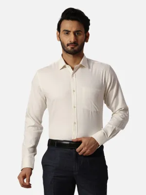 Park Avenue Men Yellow Structured Slim Fit Cotton Formal Shirts