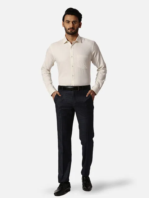 Park Avenue Men Yellow Structured Slim Fit Cotton Formal Shirts