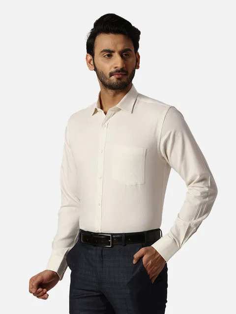 Park Avenue Men Yellow Structured Slim Fit Cotton Formal Shirts