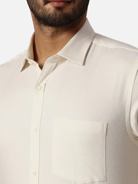 Park Avenue Men Yellow Structured Slim Fit Cotton Formal Shirts