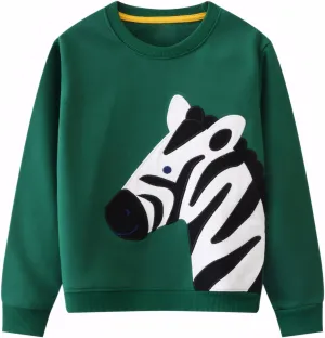 Popshion Boys Crewneck Sweatshirt Monster Truck Dinosaur Shirts Cotton Lightweight Pullover Sweater for Kids