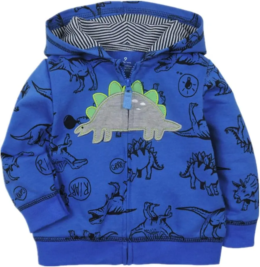 Popshion Boys Crewneck Sweatshirt Monster Truck Dinosaur Shirts Cotton Lightweight Pullover Sweater for Kids