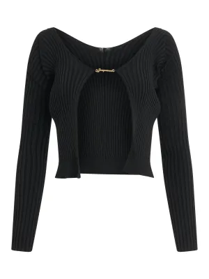 Pralu Longue Charm Cardigan in Black