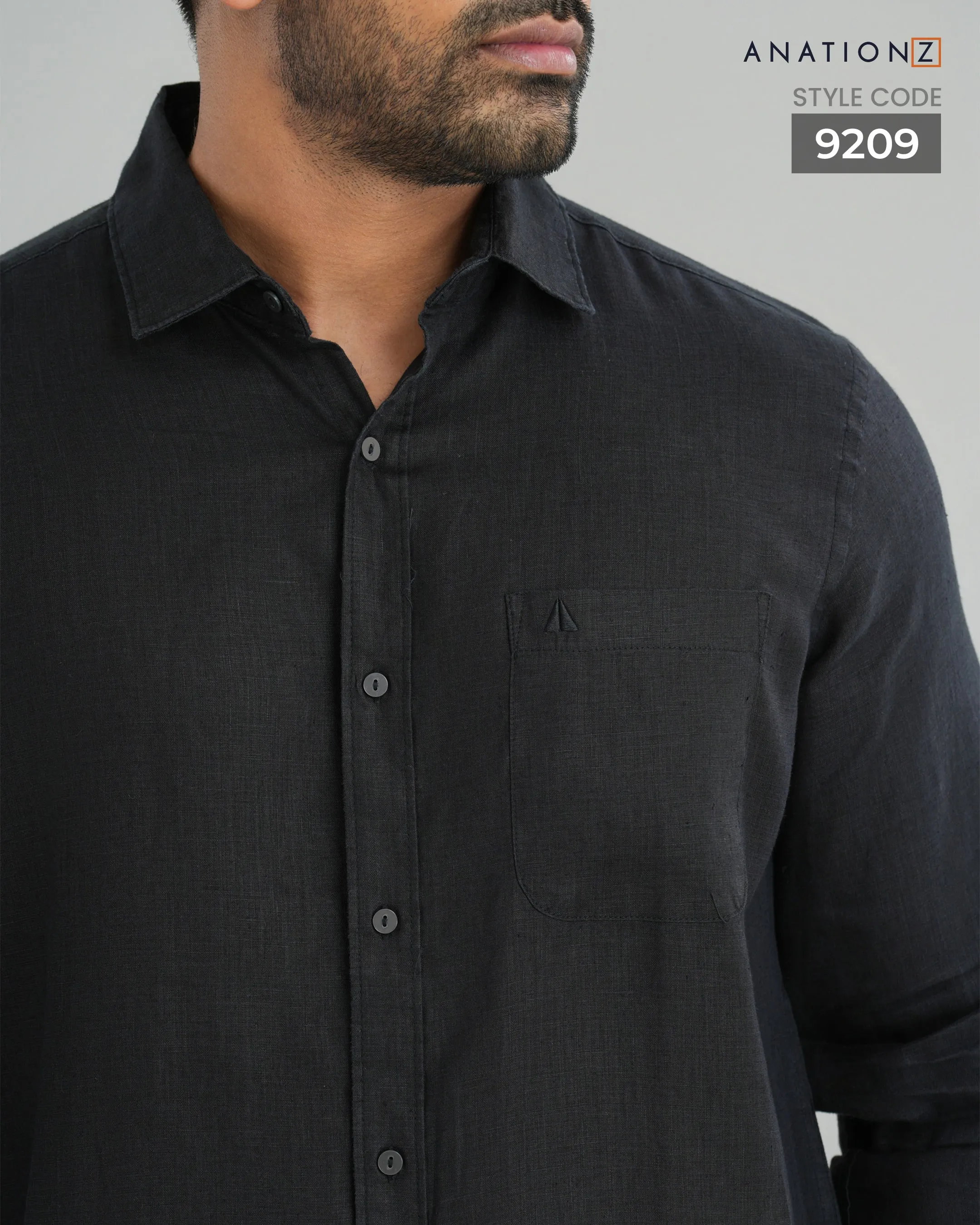 Premium Hemp Long Sleeve Shirt -  Black