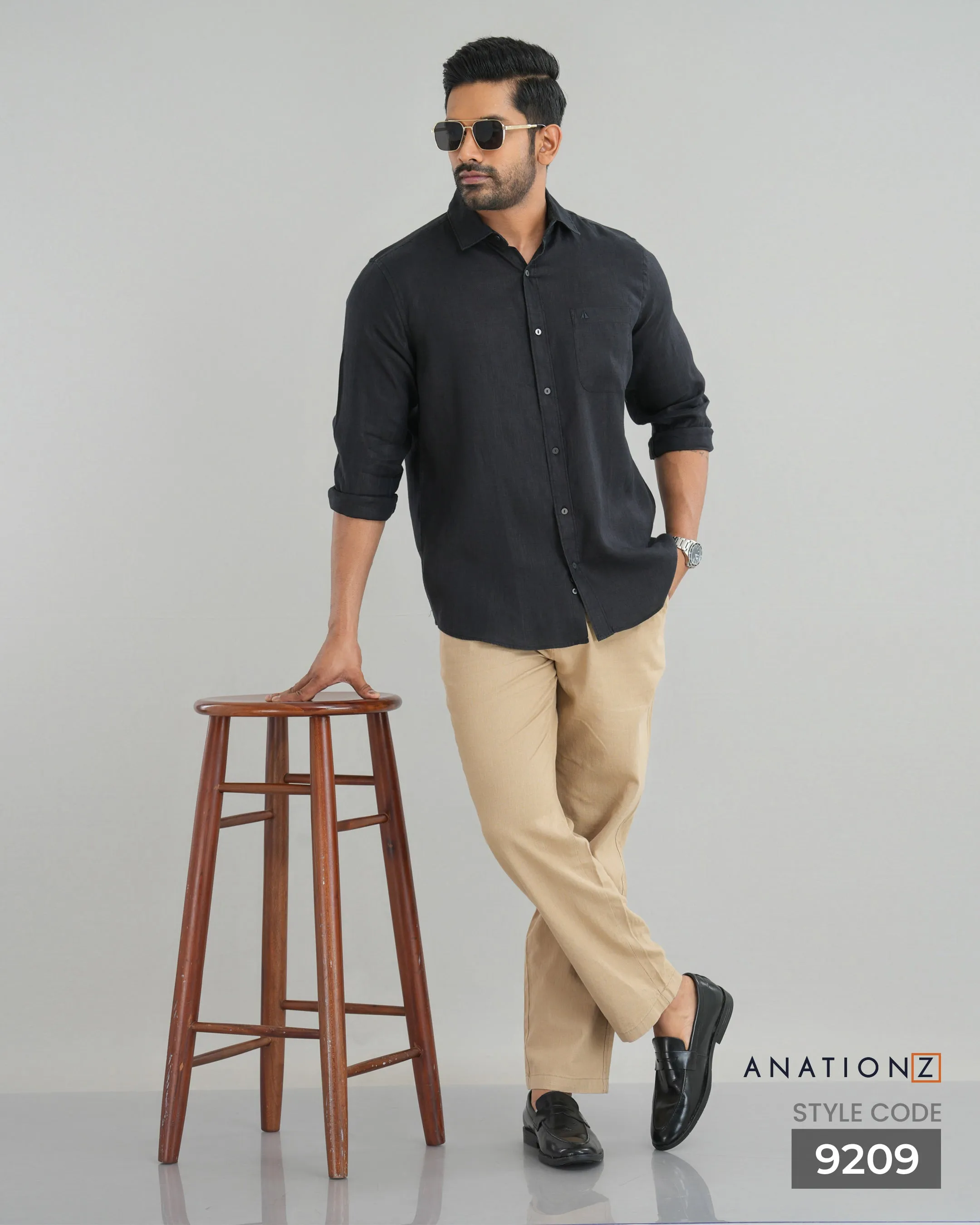 Premium Hemp Long Sleeve Shirt -  Black