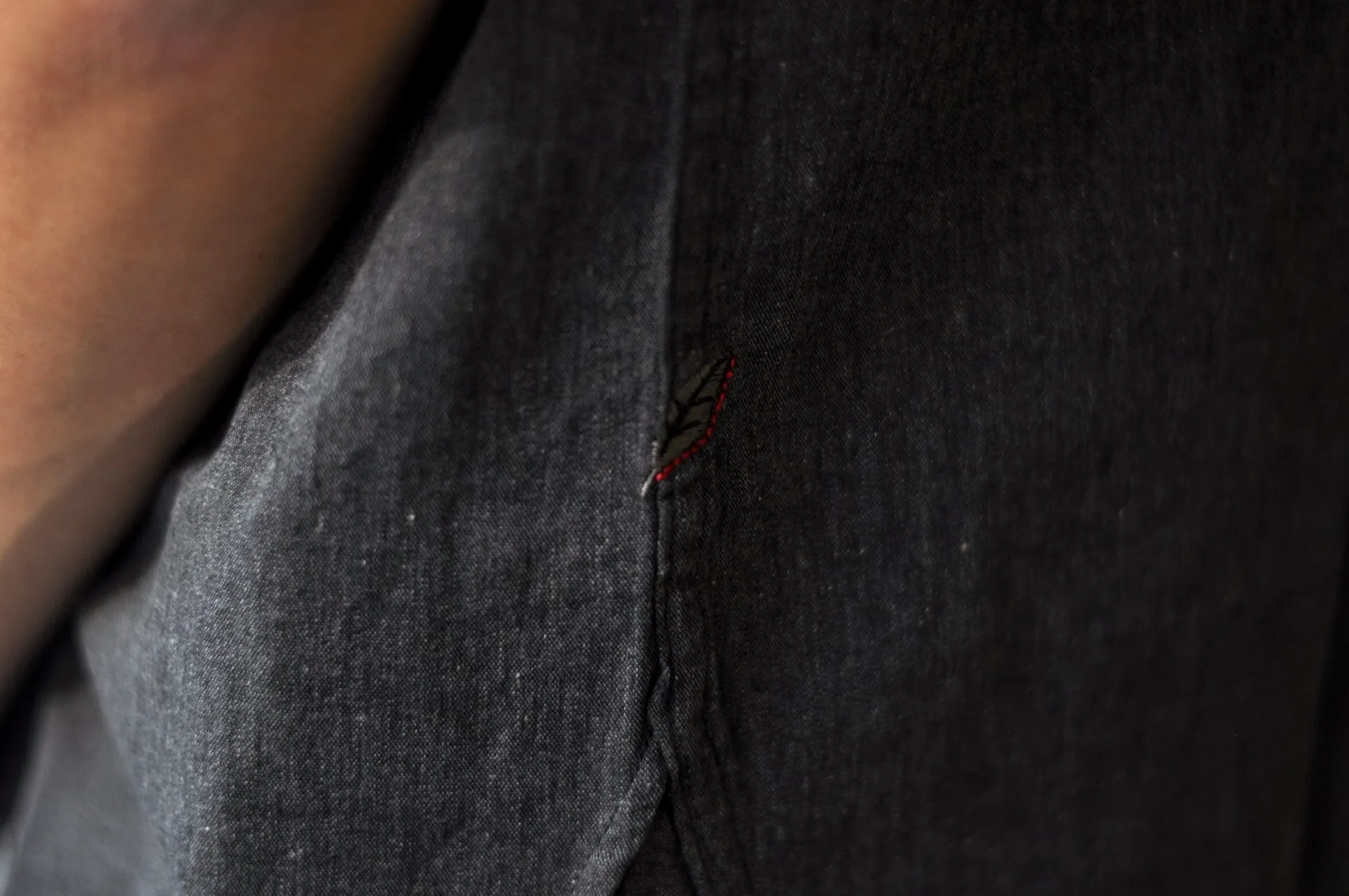 Pure Blue Japan 8oz Chambray S/S Western Shirt (Heather Black)