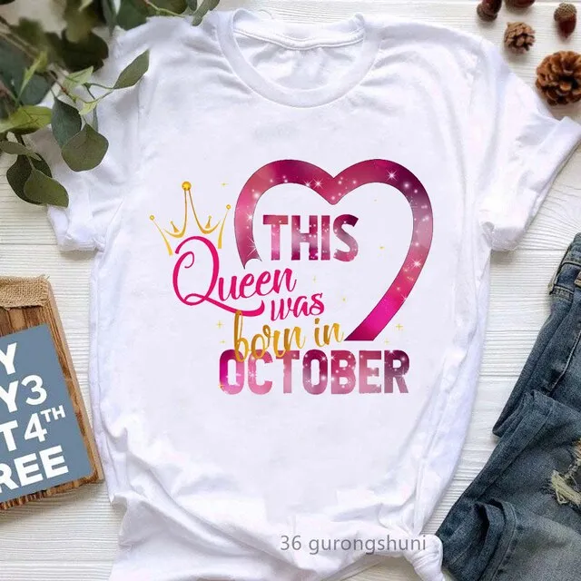Queen's Birthday Graphic Tee – Women's Casual Fashion Round Neck T-shirt, Short Sleeve Printed Top, Harajuku Style