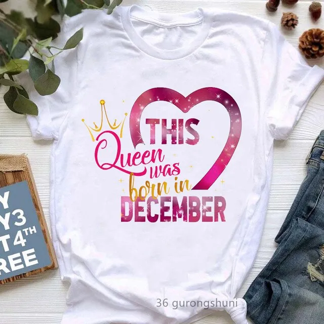 Queen's Birthday Graphic Tee – Women's Casual Fashion Round Neck T-shirt, Short Sleeve Printed Top, Harajuku Style