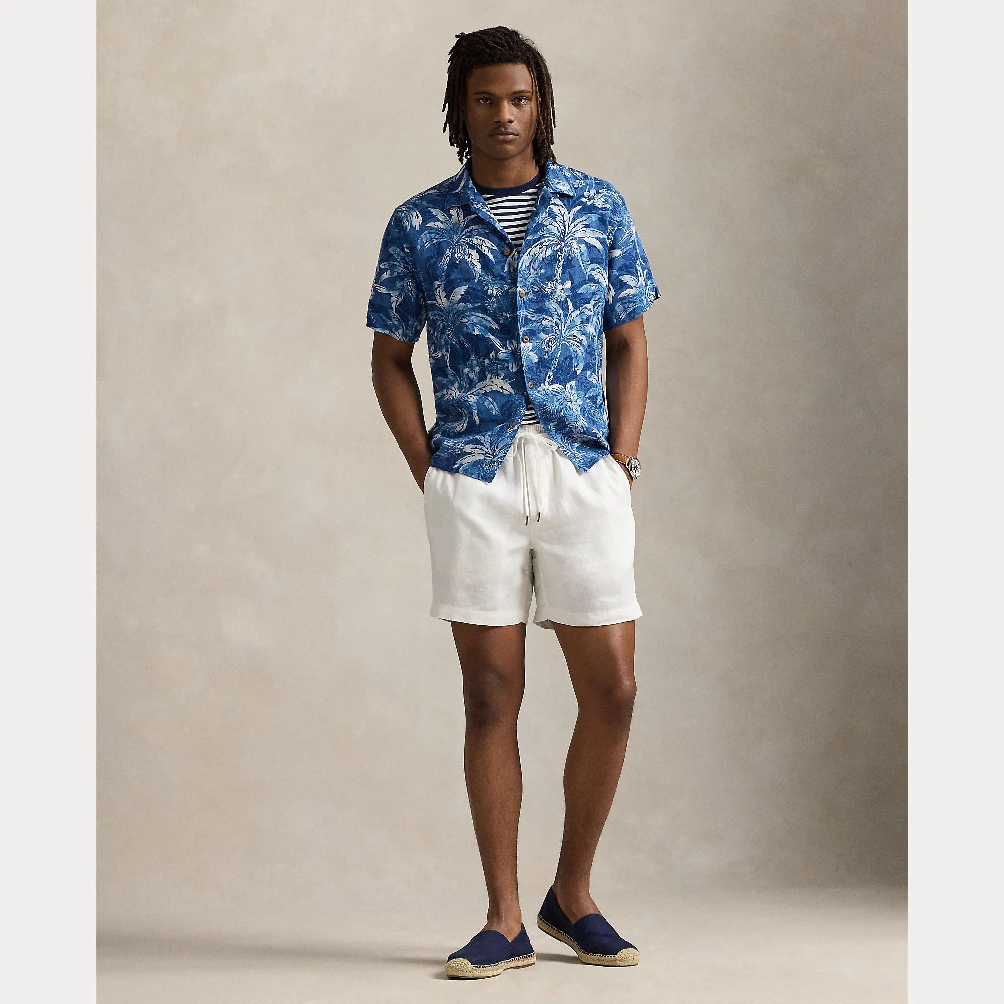 Ralph Lauren Mens Indigo palm shirt - Indigo