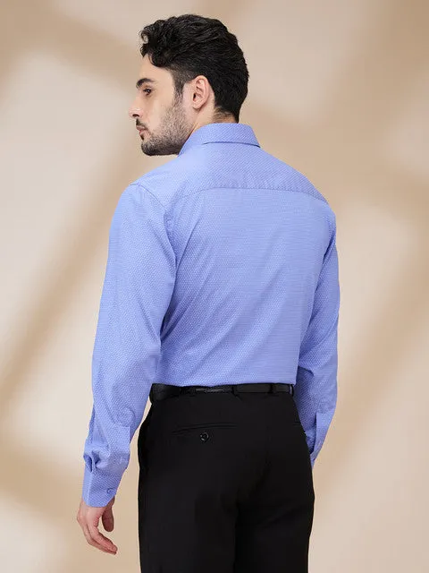 Raymond Men Blue Structured Contemporary Fit Cotton Formal Shirts
