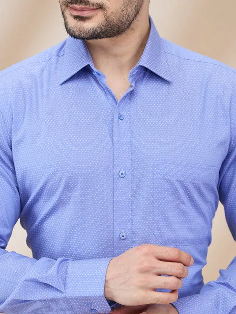 Raymond Men Blue Structured Contemporary Fit Cotton Formal Shirts