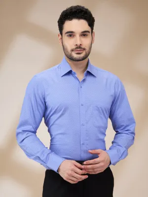 Raymond Men Blue Structured Contemporary Fit Cotton Formal Shirts