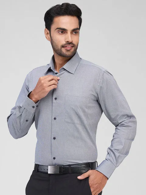 Raymond Men Grey Structured Contemporary Fit Cotton Formal Shirts