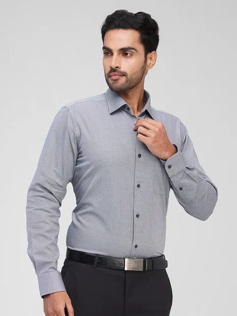 Raymond Men Grey Structured Contemporary Fit Cotton Formal Shirts