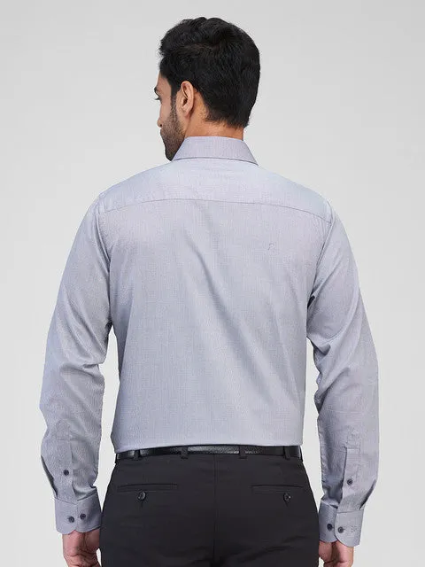 Raymond Men Grey Structured Contemporary Fit Cotton Formal Shirts