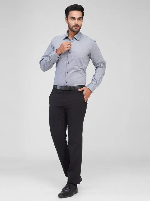 Raymond Men Grey Structured Contemporary Fit Cotton Formal Shirts