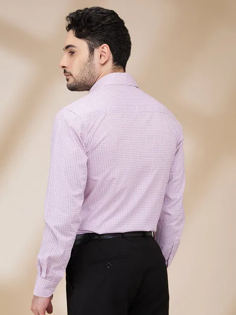 Raymond Men Pink Checks Contemporary Fit Cotton Formal Shirts
