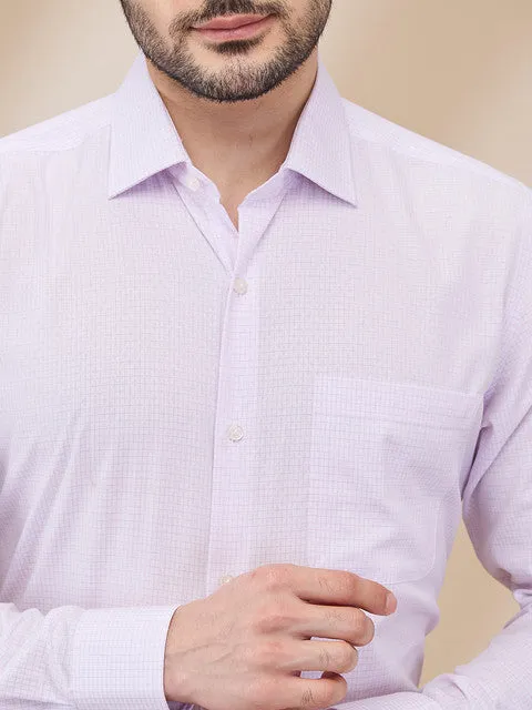 Raymond Men Pink Checks Contemporary Fit Cotton Wrinkle Free Formal Shirt