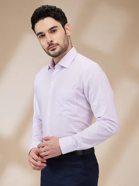 Raymond Men Pink Checks Contemporary Fit Cotton Wrinkle Free Formal Shirt