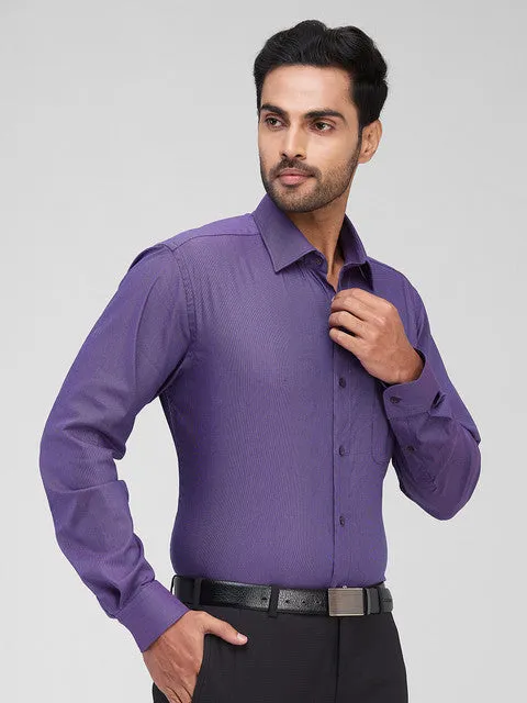 Raymond Men Purple Structured Slim Fit Cotton Blend Formal Shirts