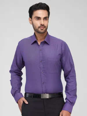 Raymond Men Purple Structured Slim Fit Cotton Blend Formal Shirts