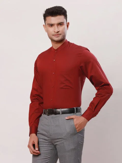 Raymond Men Red Stripe Contemporary Fit Cotton Formal Shirts