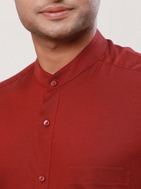 Raymond Men Red Stripe Contemporary Fit Cotton Formal Shirts