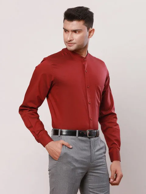 Raymond Men Red Stripe Contemporary Fit Cotton Formal Shirts