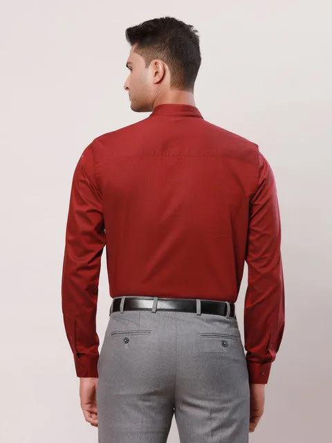 Raymond Men Red Stripe Contemporary Fit Cotton Formal Shirts
